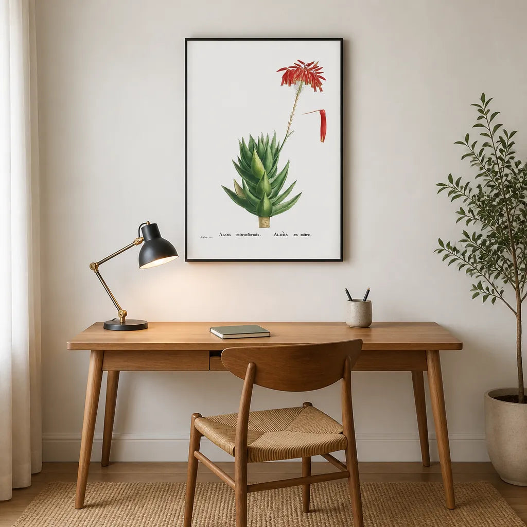 Room mockup featuring Aloe Mitreoformis by Pierre-Joseph Redouté Art Print