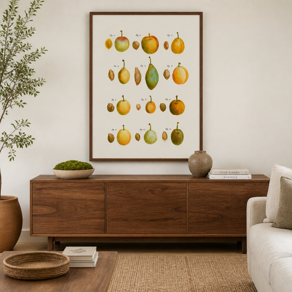Room mockup featuring Common Plums by Pierre-Joseph Redouté Art Print