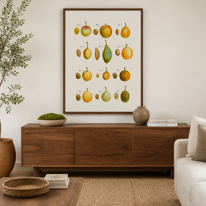 Room mockup featuring Common Plums by Pierre-Joseph Redouté Art Print