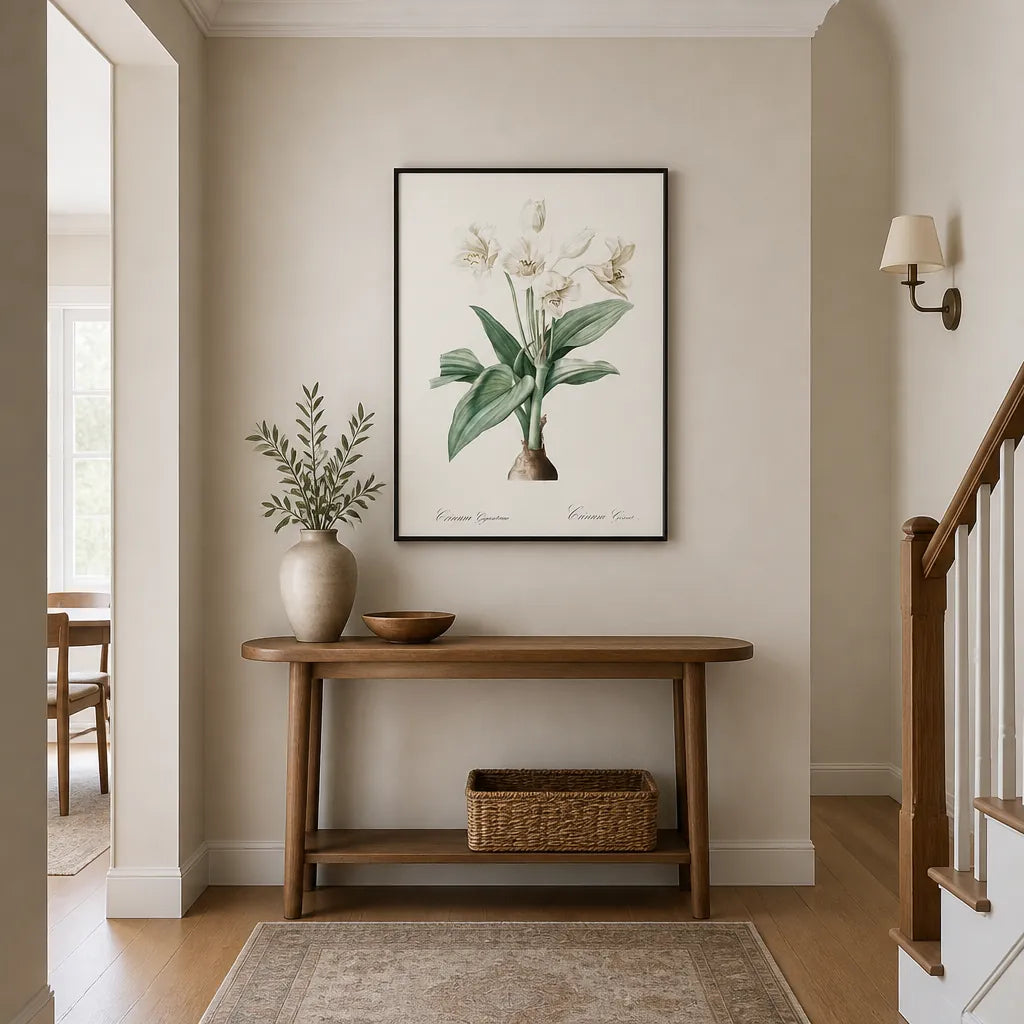 Room mockup featuring Crinum giganteum by Pierre-Joseph Redouté Art Print