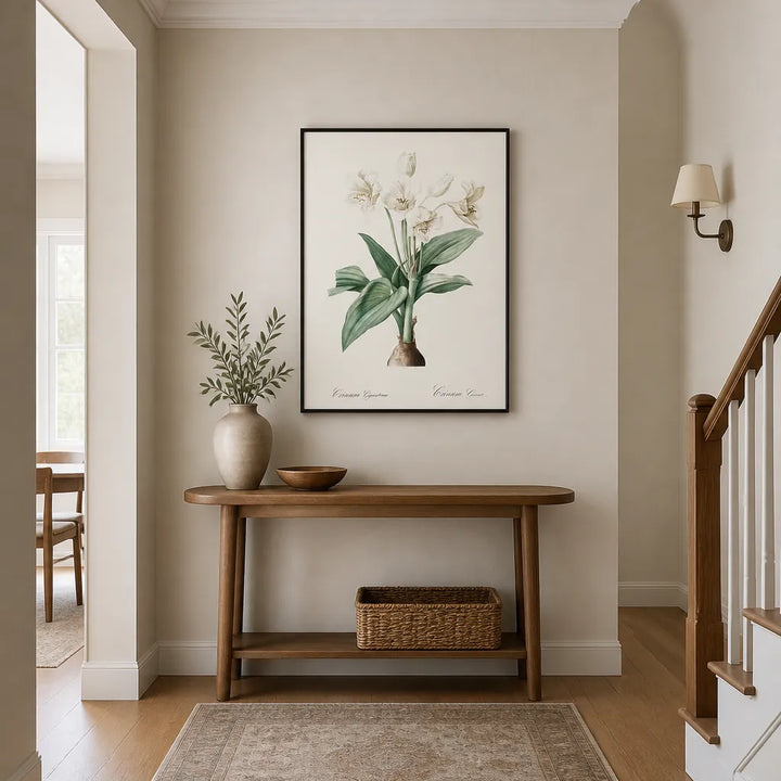 Room mockup featuring Crinum giganteum by Pierre-Joseph Redouté Art Print