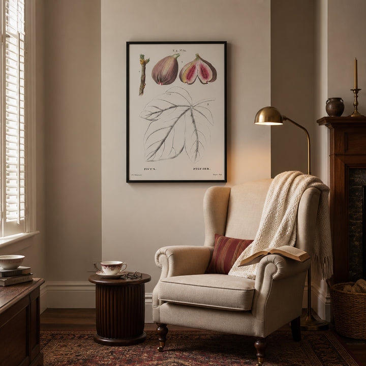 Room mockup featuring Ficus by Redouté Art Print
