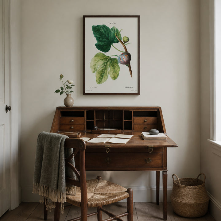 Room mockup featuring Figs by Redouté Art Print