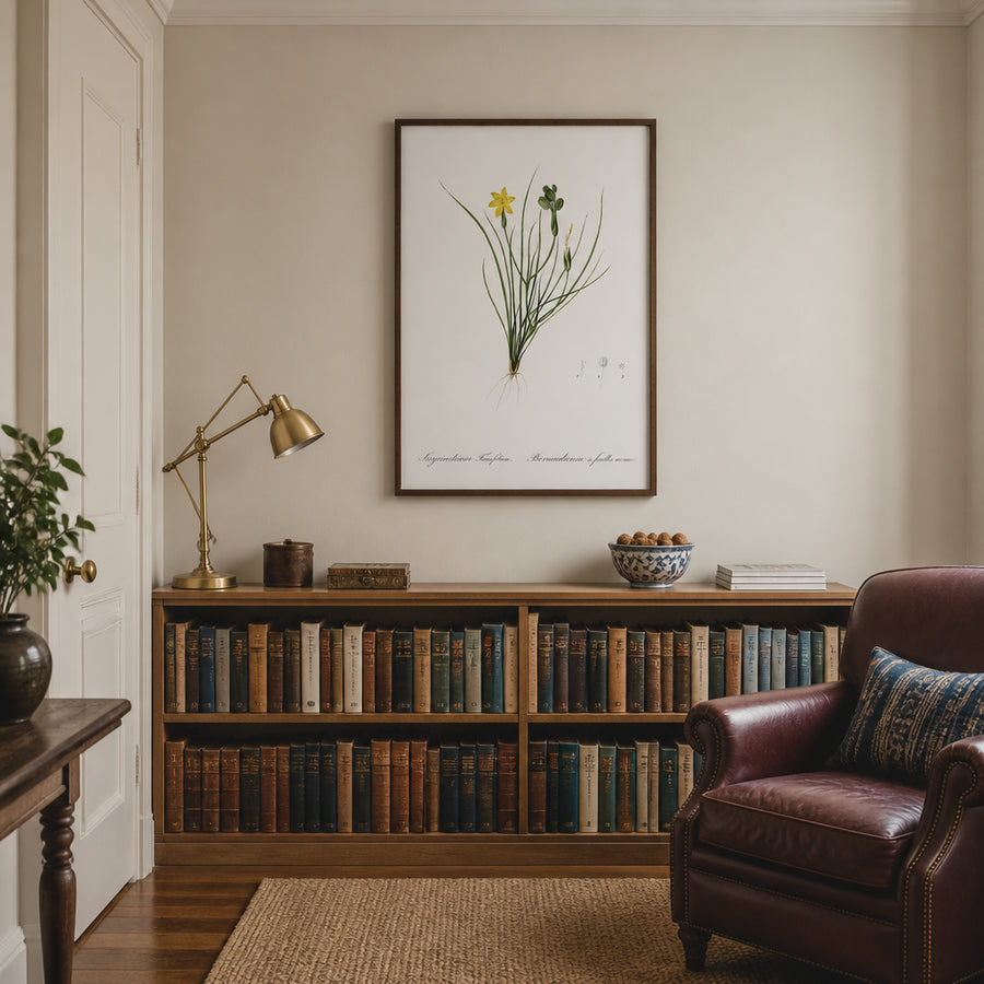 Golden Blue-eyed Grass by Pierre Joseph Redouté Art Print in a room setting