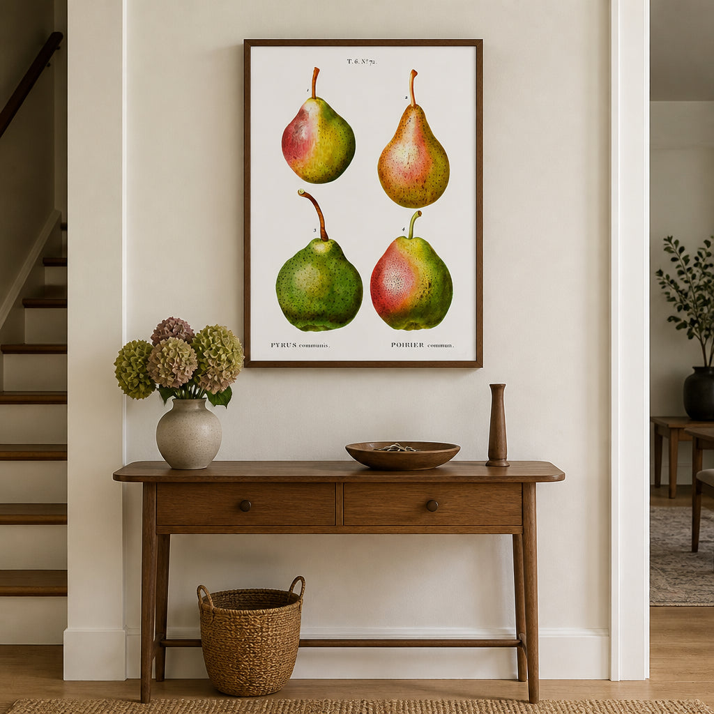 Room mockup featuring Pyrus communis Art Print