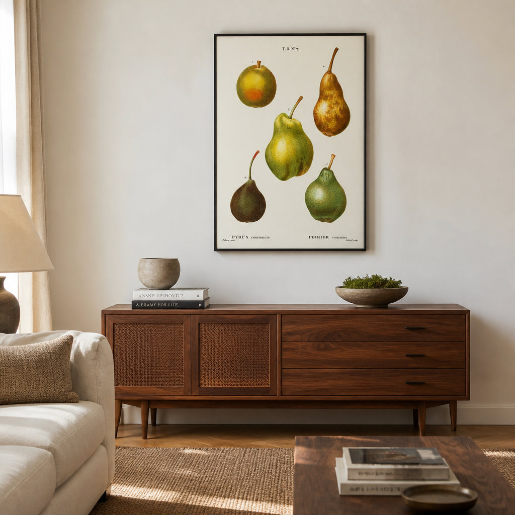 Room mockup featuring Pyrus Communis Pear Art Print