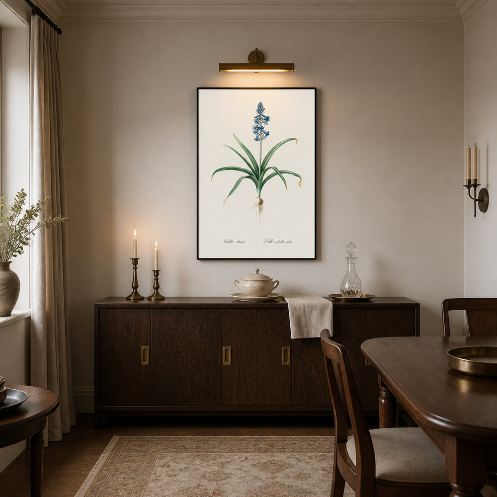 Room mockup featuring Scilla patula by Pierre Joseph Redouté Art Print