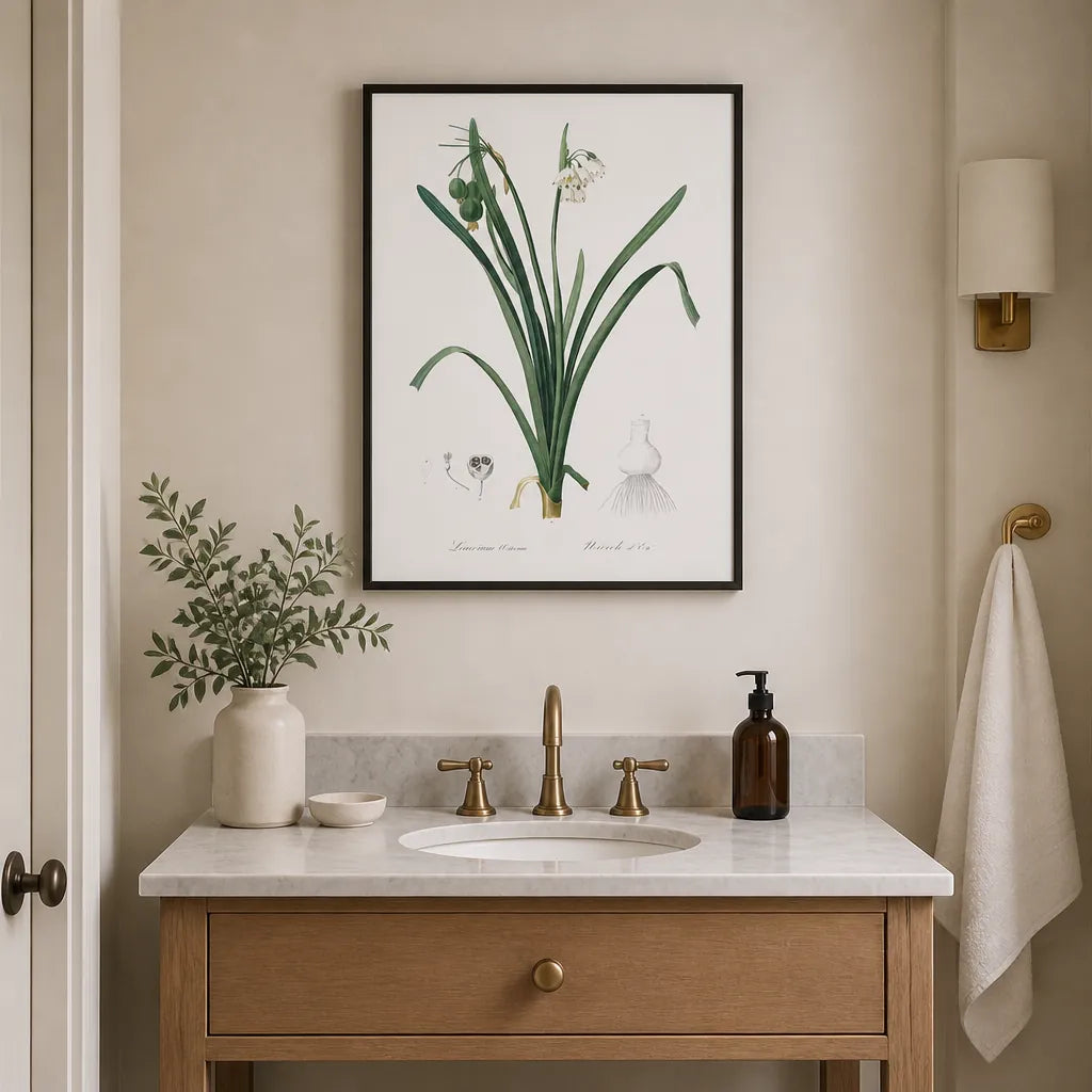 Room mockup featuring Summer Snowflake by Pierre-Joseph Redouté Art Print