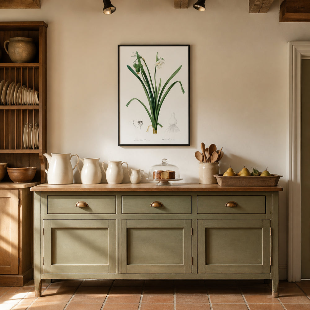 Room mockup featuring Summer Snowflake by Pierre-Joseph Redouté Art Print