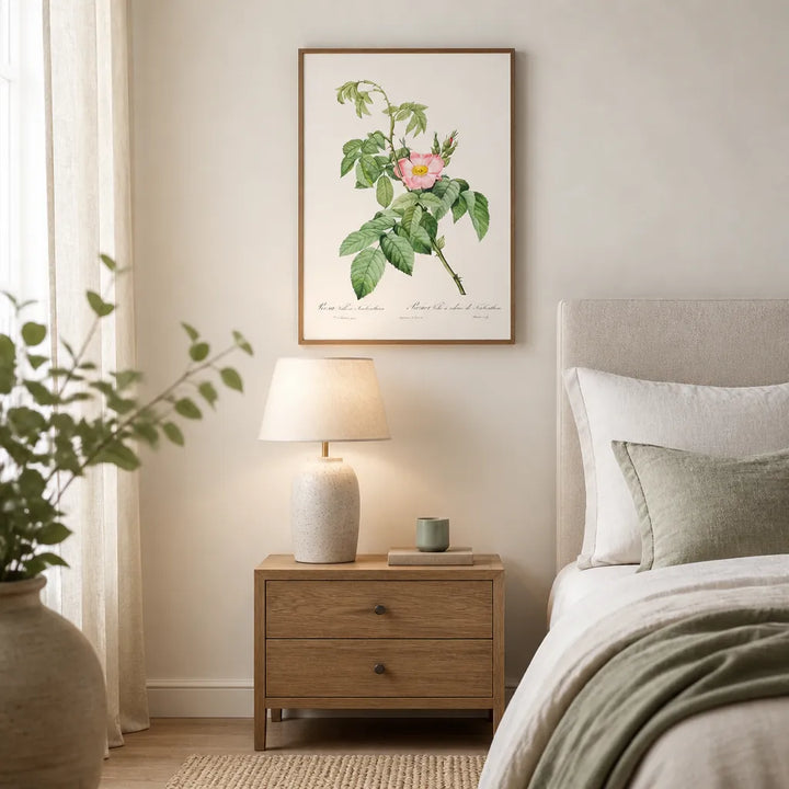 Room mockup featuring Apple Rose by Pierre-Joseph Art Print