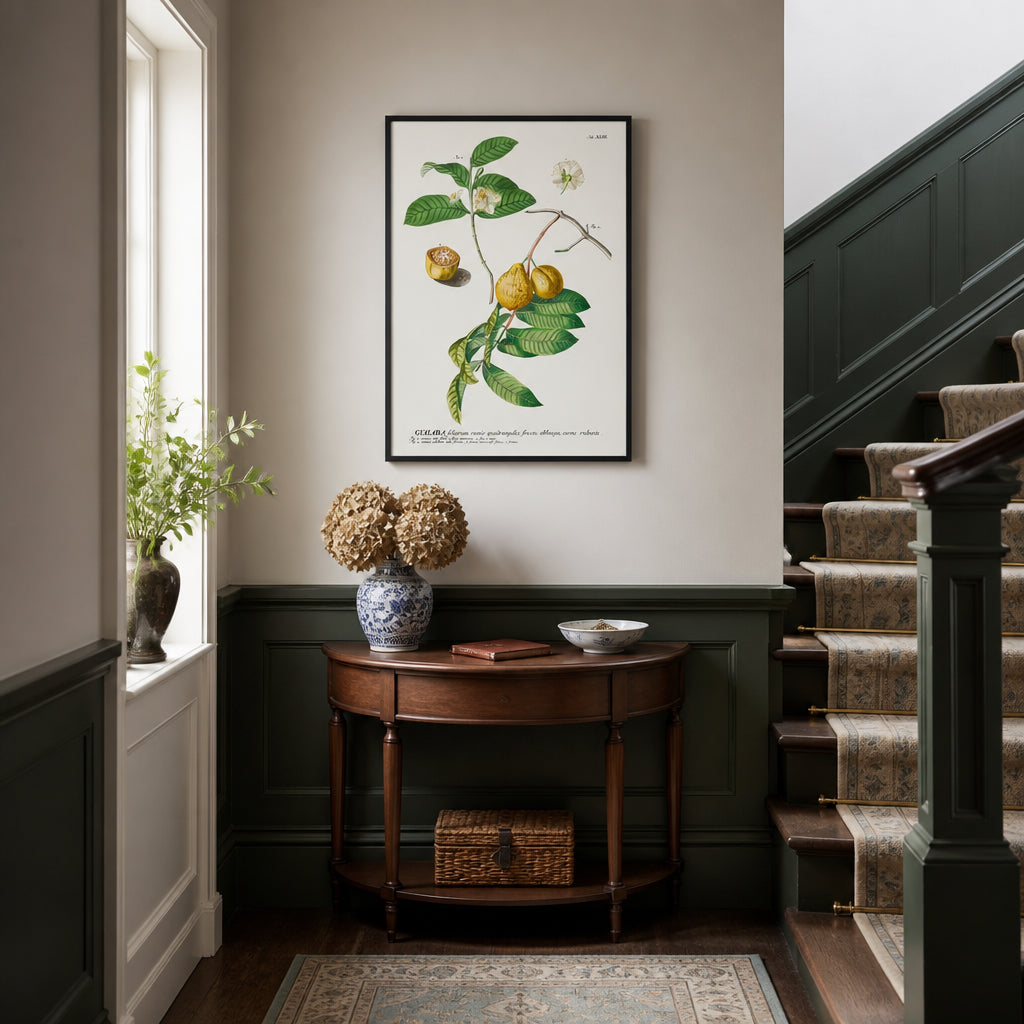 Room mockup featuring Vintage Guava Illustration Art Print