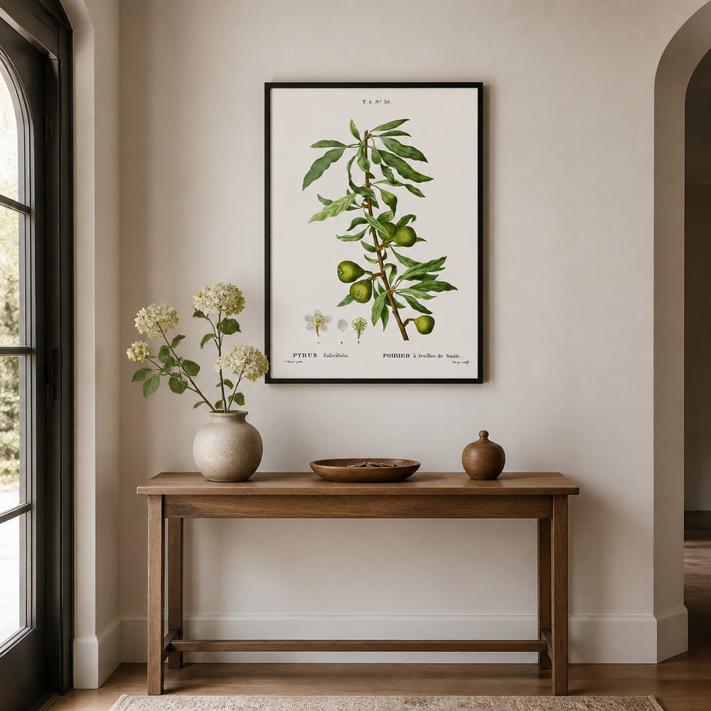 Room mockup featuring Willow-leaved Pear Art Print