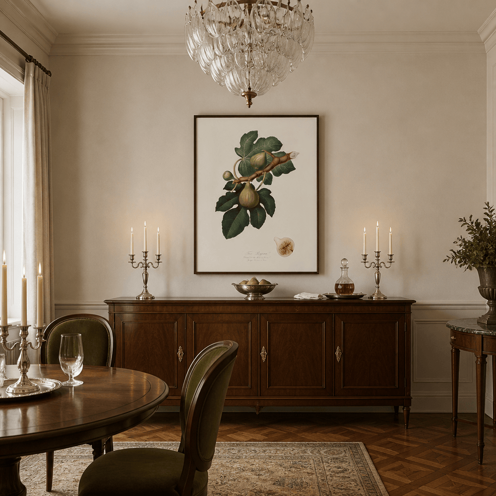 Room mockup featuring Fig from Pomona Italiana by Giorgio Gallesio Art Print 2