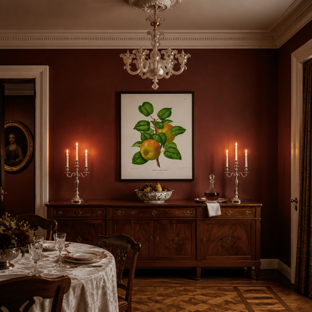 Room mockup featuring Apple Senkyrke by Wendel Art Print