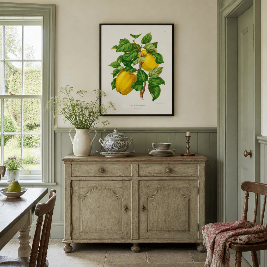 Room mockup featuring Appel Var. Winter Prinses by Abraham Jacobus Wendel Art Print