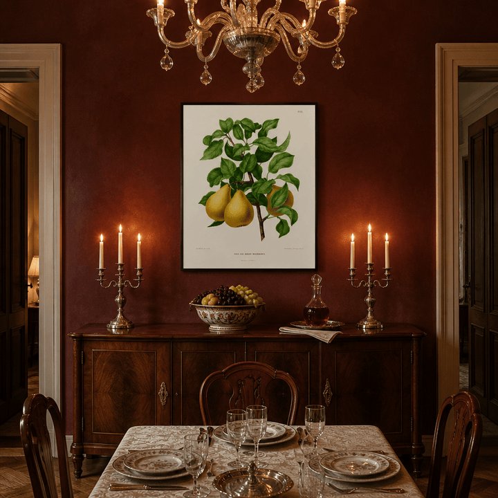 Room mockup featuring Pears by Abraham Jacobus Wendel Art Print