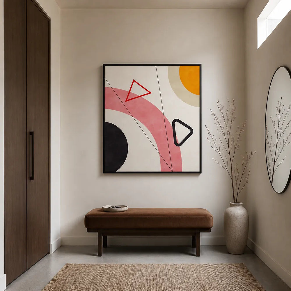 Room mockup featuring Geometric Harmony Shapes Art Print