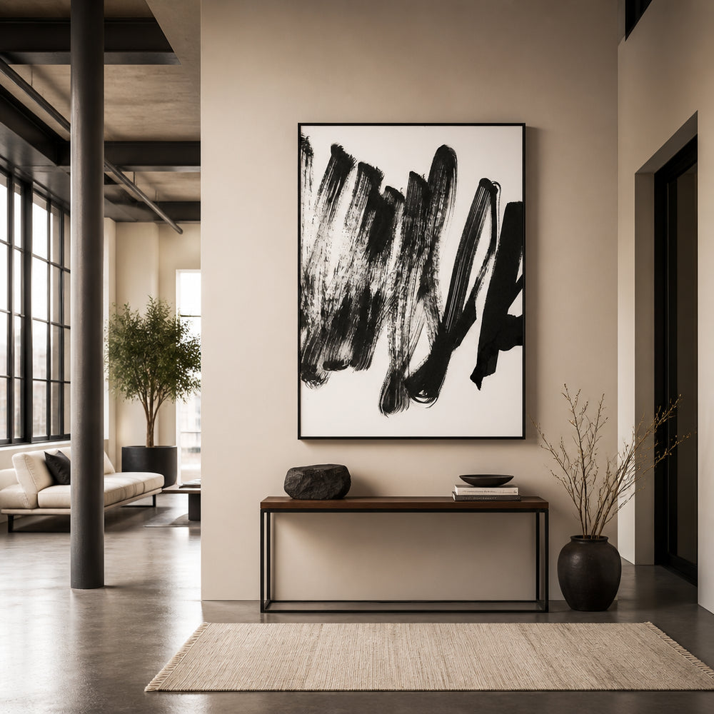 Room mockup featuring Abstract Brush Strokes Art Print
