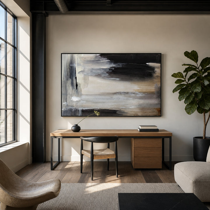 Room mockup featuring Calico Brush Strokes Art Print