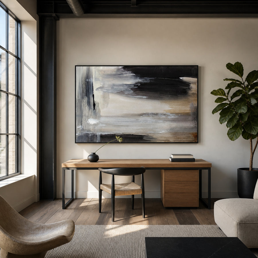 Calico Brush Strokes Art Print in a room setting