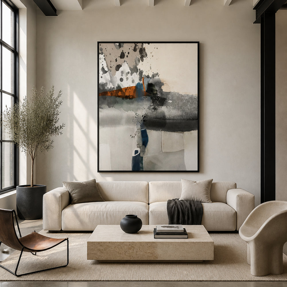 Room mockup featuring Abstract Splatter Burst Art Print