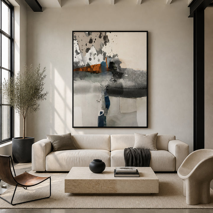 Room mockup featuring Abstract Splatter Burst Art Print