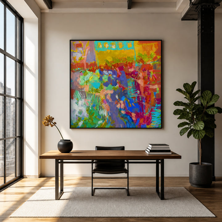 Room mockup featuring Garden Colours Dancing Art Print