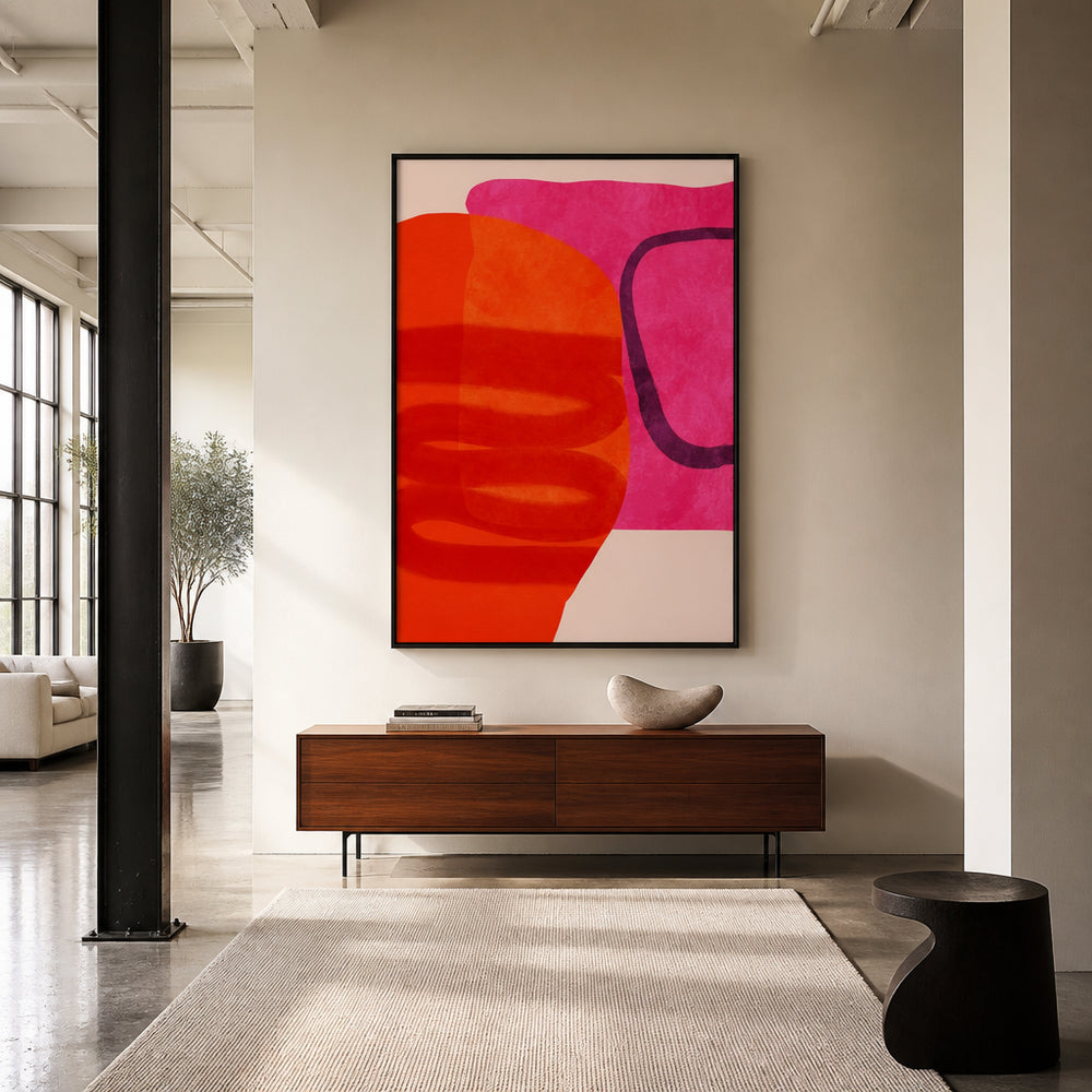 Room mockup featuring Layered Abstract Lines Art Print