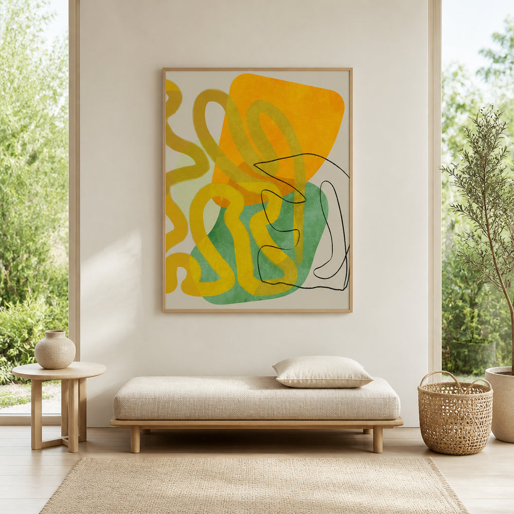 Room mockup featuring Abstract Painted Shapes Art Print