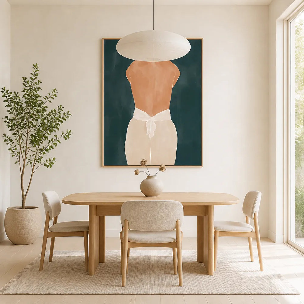 Room mockup featuring Elegant Back Pose Art Print