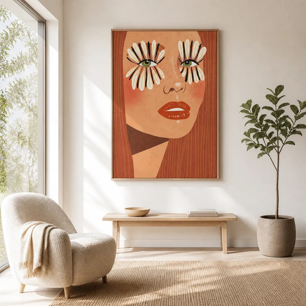 Room mockup featuring Blossom Gaze Art Print