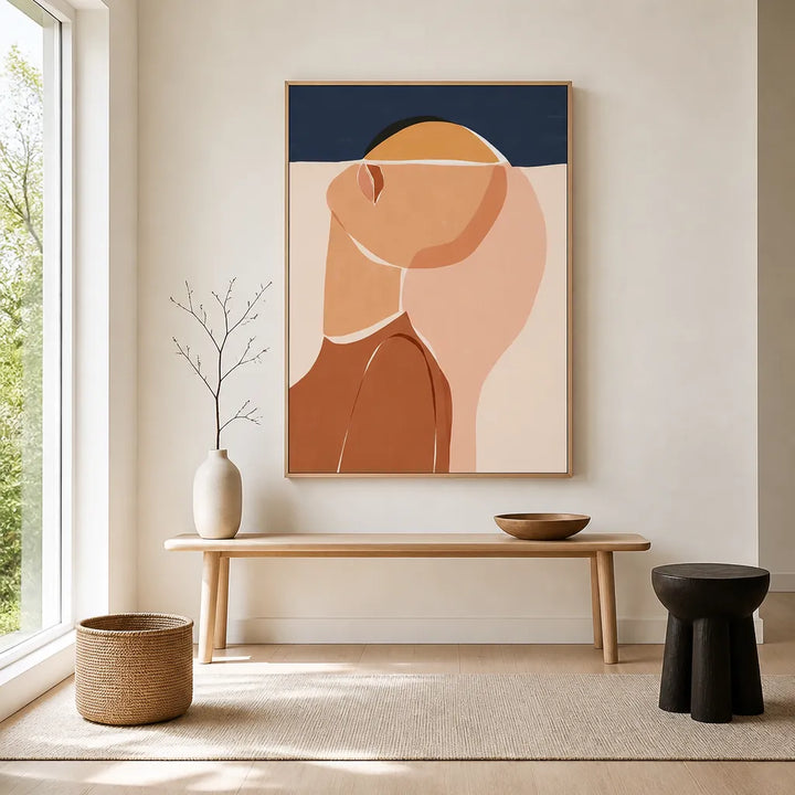 Room mockup featuring Contemplative Sun Gaze Art Print