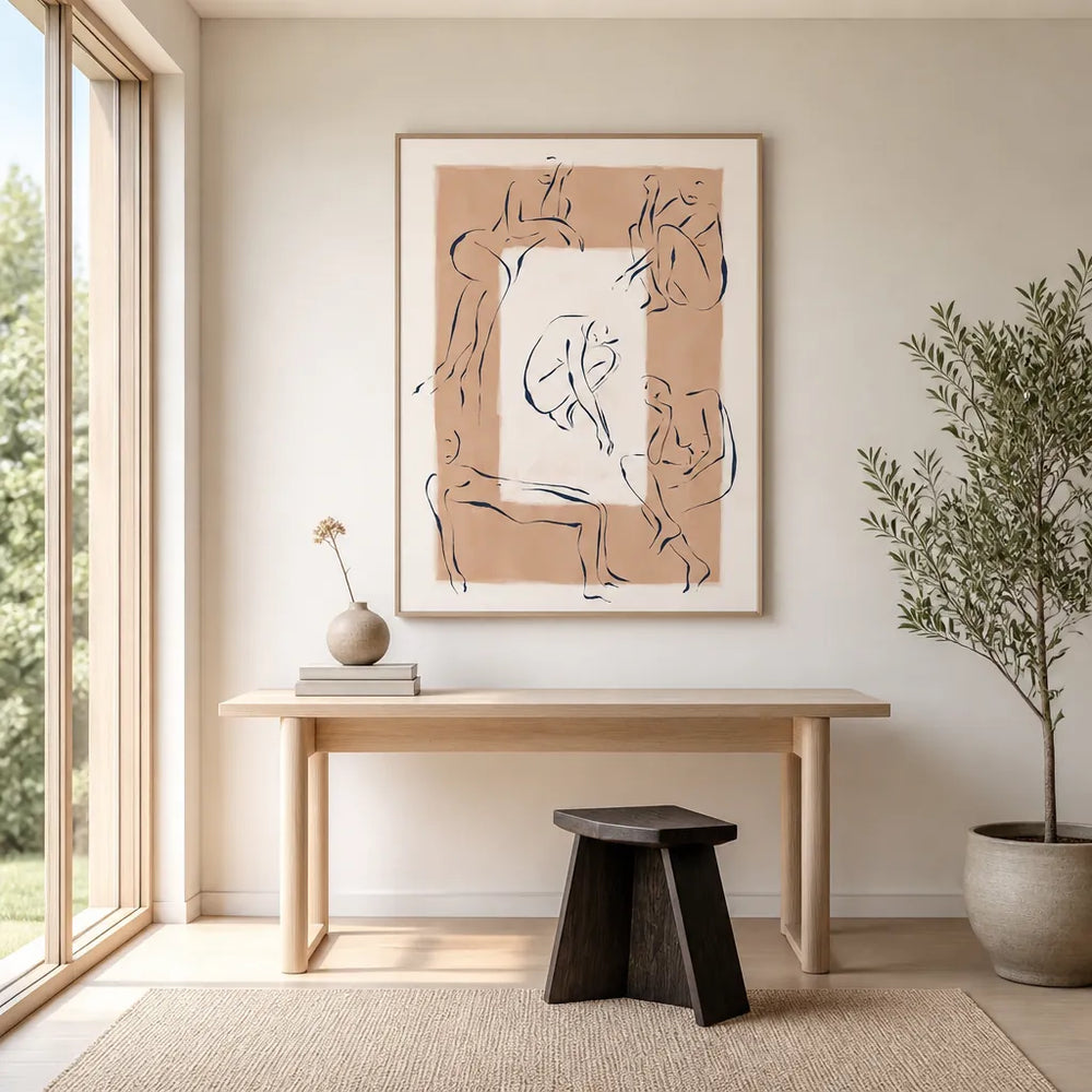Room mockup featuring Posed Figures Art Print