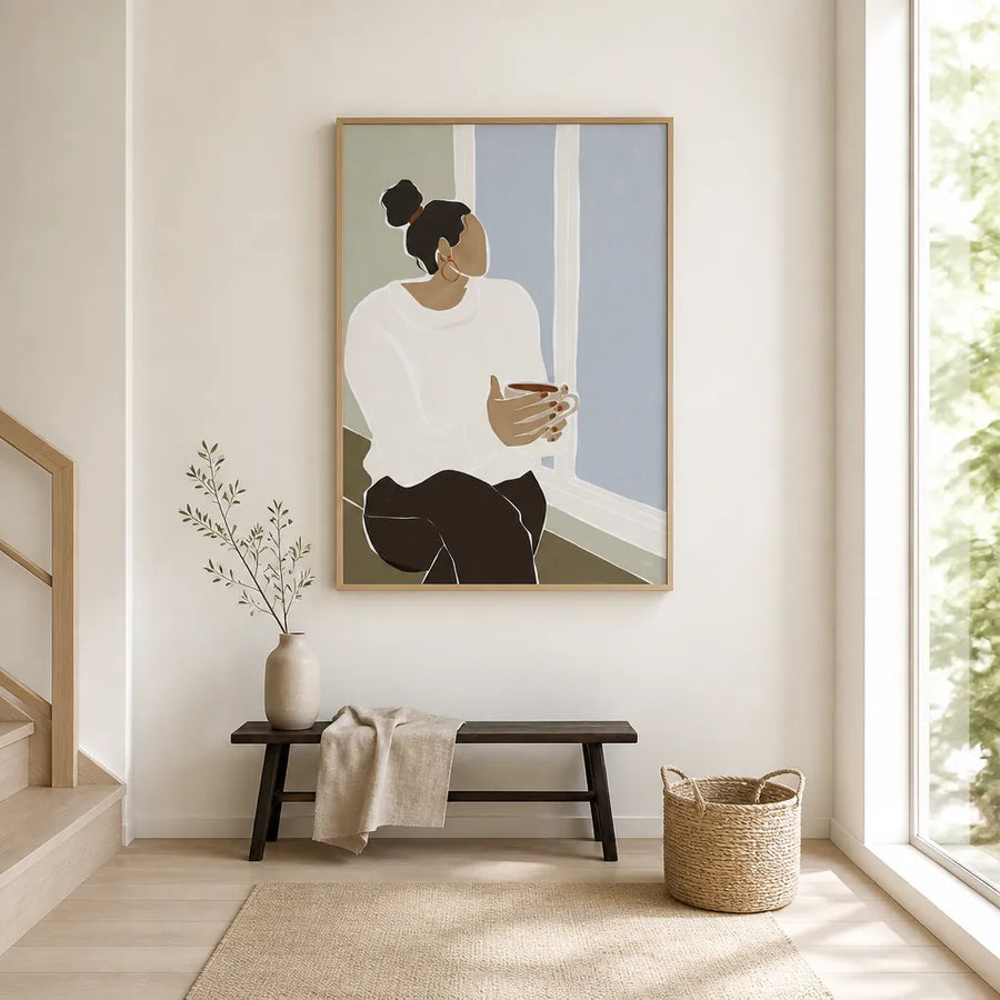 Sipping Serenity Art Print in a room setting