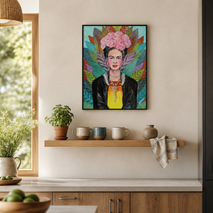 Room mockup featuring Libertad Blossoms Portrait Art Print