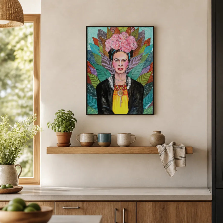 Libertad Blossoms Portrait Art Print in a room setting