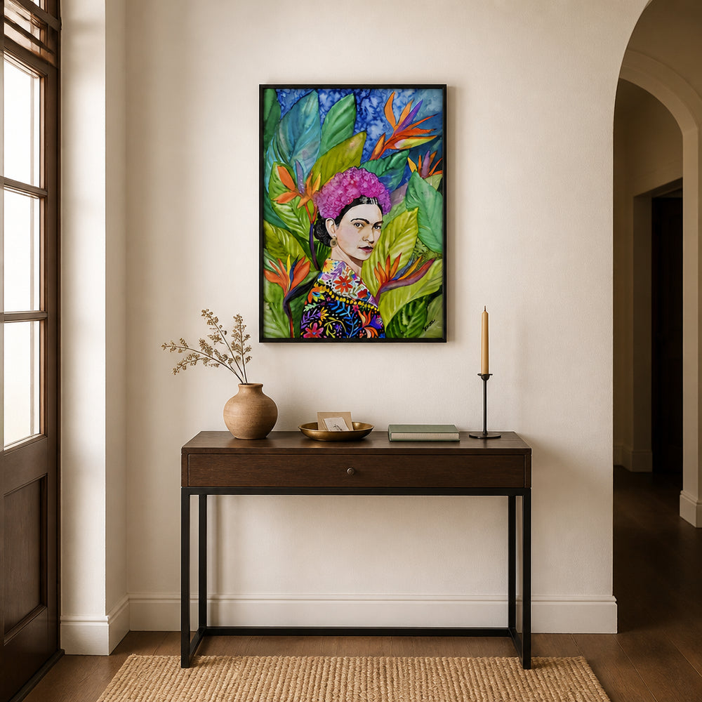 Room mockup featuring Cielo Blooming Portrait Art Print