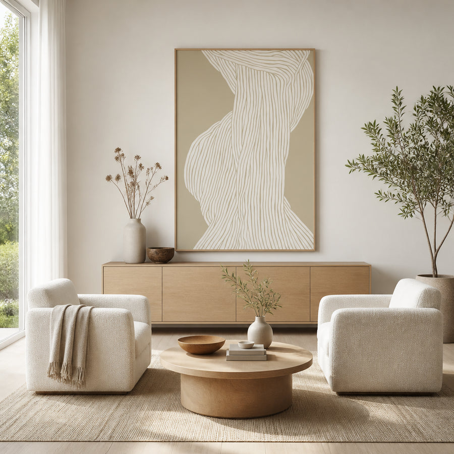 Woven Twists Art Print in a room setting