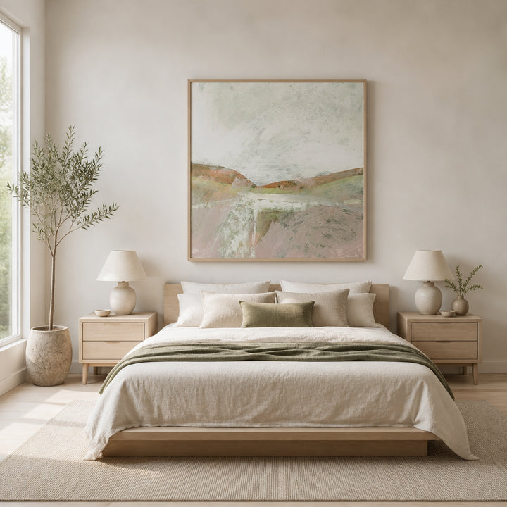 Room mockup featuring Hills & Valleys Landscape Art Print