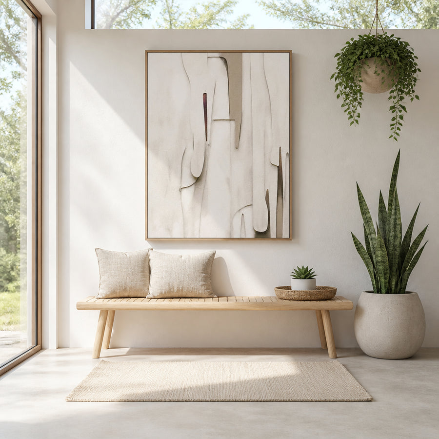 Abstract Flowing Forms Art Print in a room setting