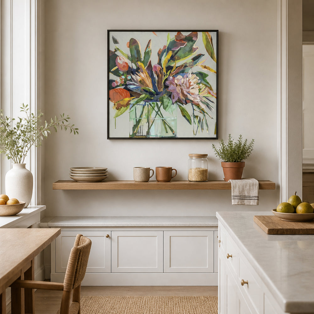 Room mockup featuring Spikey Painted Bouquet Art Print
