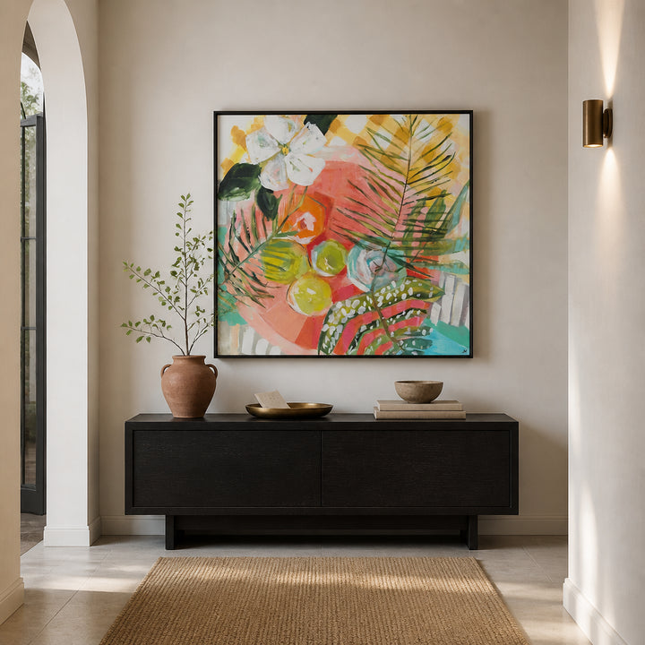 Room mockup featuring Tropical Fruit Arrangement Art Print