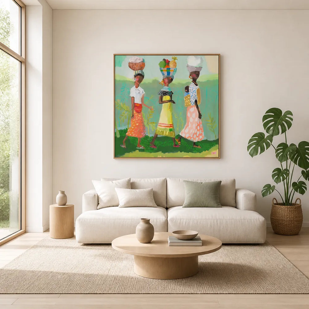 Room mockup featuring Women Returning Home Art Print