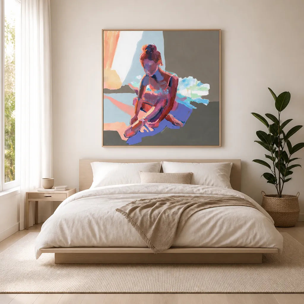 Room mockup featuring Ballerina Relaxing Gracefully Art Print