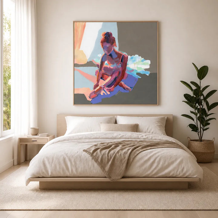 Room mockup featuring Ballerina Relaxing Gracefully Art Print