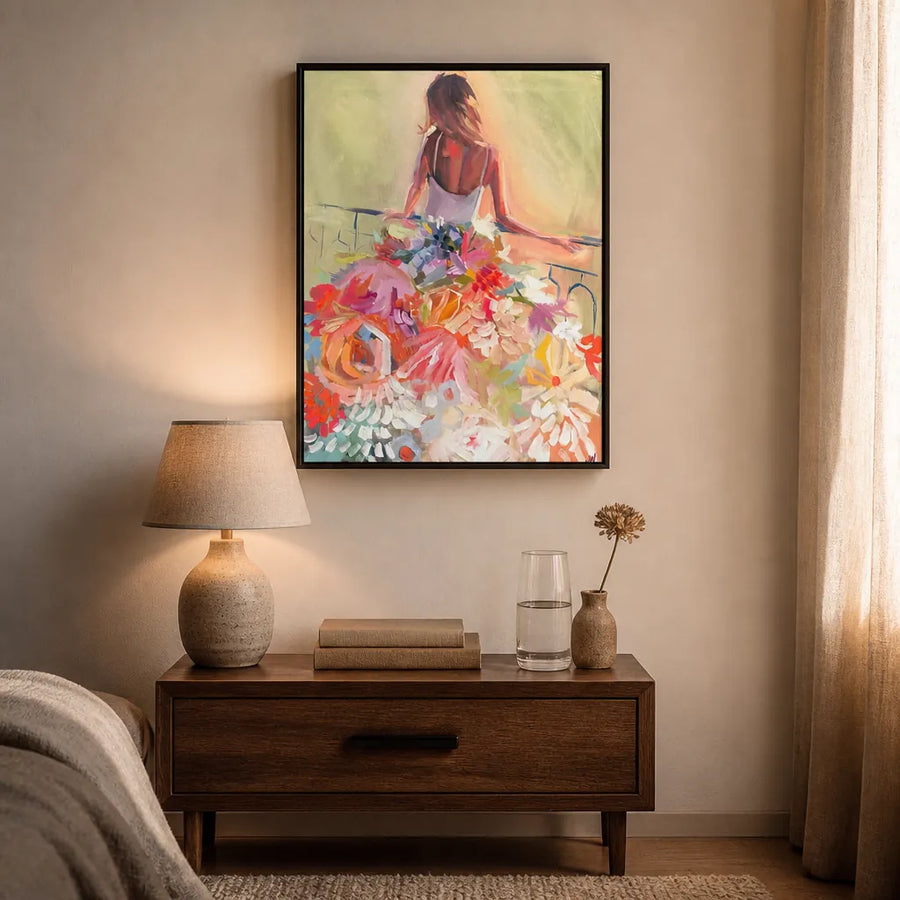 Flower Dress Daydream Art Print in a room setting