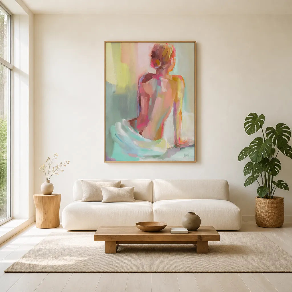 Room mockup featuring Serene Back Pose Art Print