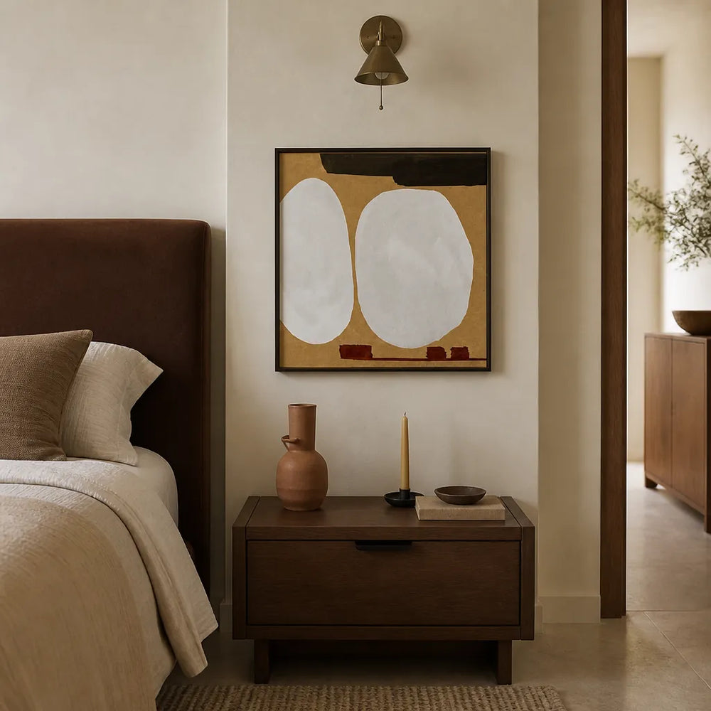 Room mockup featuring Bold Ovals On Craft Art Print
