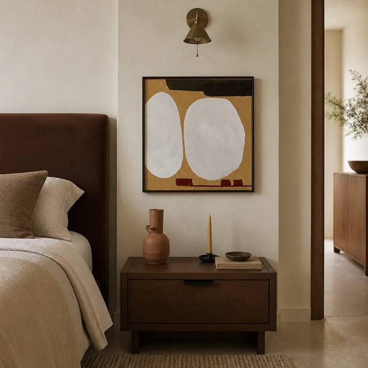 Room mockup featuring Bold Ovals On Craft Art Print