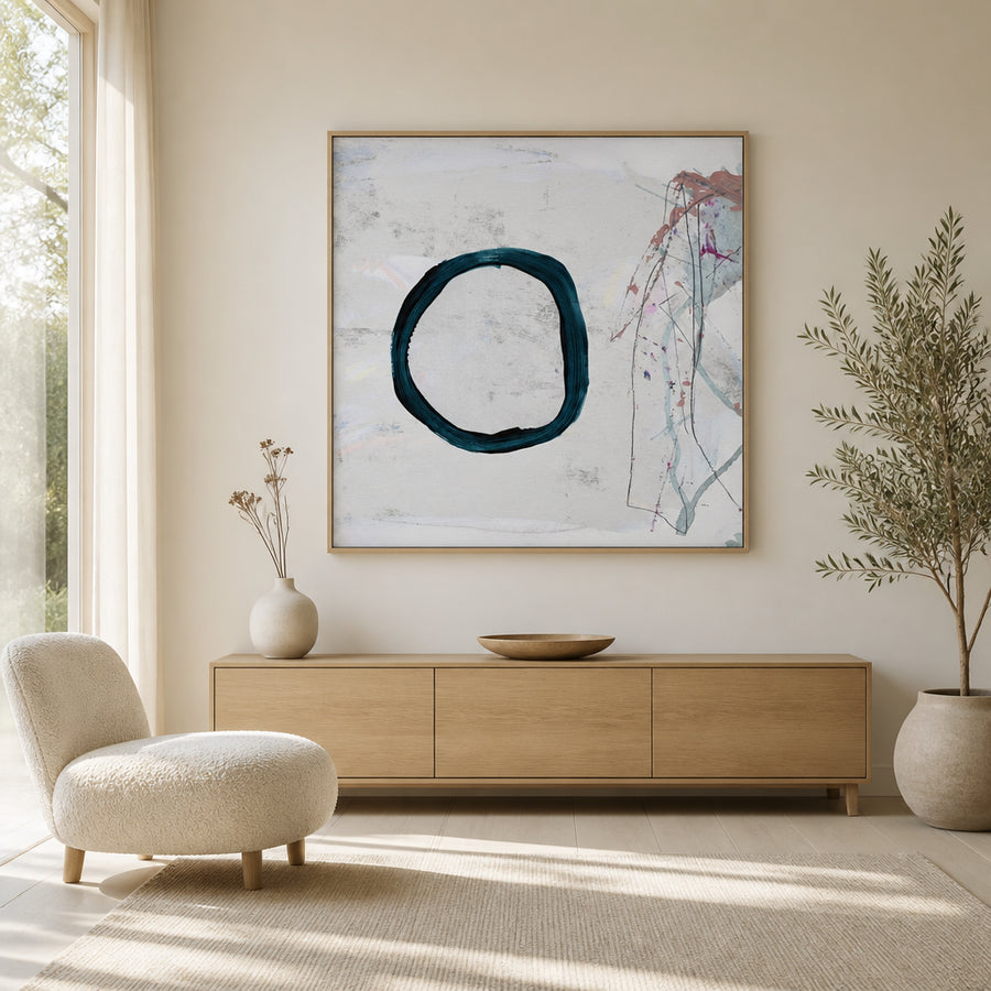 Abstract Drop Circle Art Print in a room setting